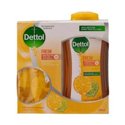 صورة غسول الجسم المنعش من ديتول مع ليفة 