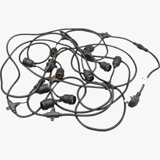 صورة عقود لمبات اناره بلمسة فنية وفاخرة للمناسبات طول 10 متر  اسود 1 لمبة لكل متر  قاعدة E27