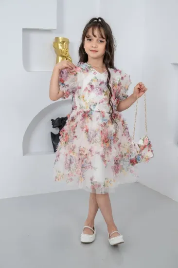 صورة فستان مورد كرنشة من االاسفل