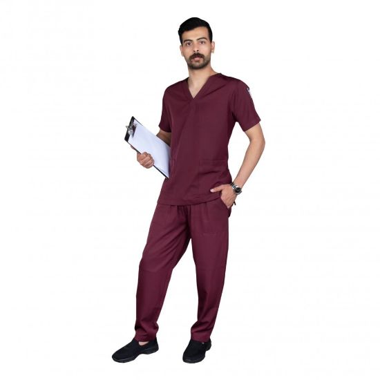 صورة سكراب طبي للجنسين , عنابي