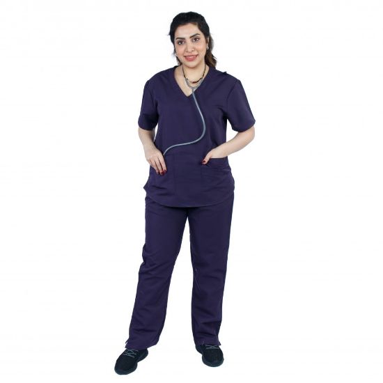 صورة سكراب طبي نسائي لون بنفسجي غامق