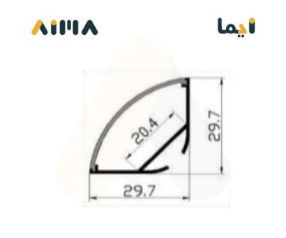 صورة نيو باور المنيوم بروفايل ظاهر زاوية دائرية طول 3 متر مقاس 3030