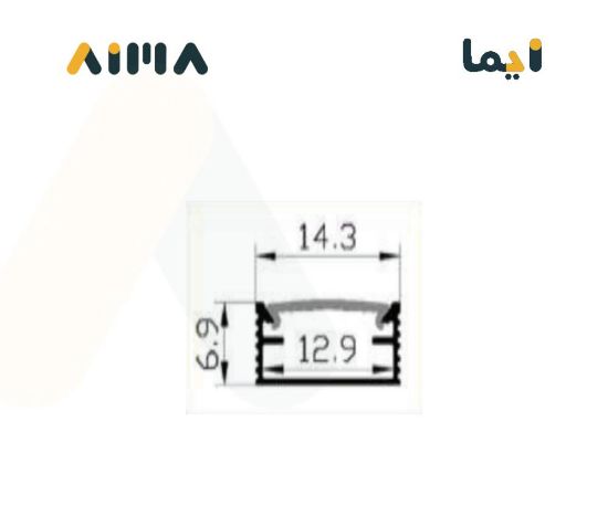 صورة نيو باور المنيوم بروفايل ظاهر جداري سقفي معلق طول 3 متر مقاس 1407