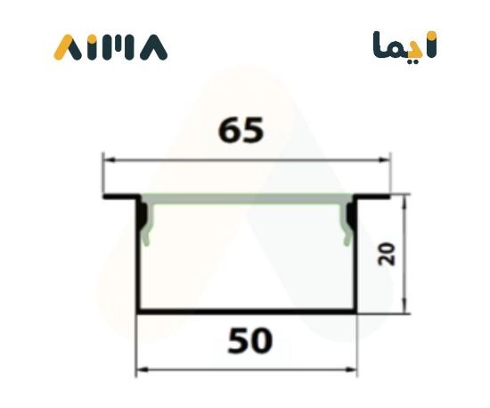 صورة نيو باور ألمنيوم بروفايل مخفي جداري سقفي طول 3 متر مقاس 5020