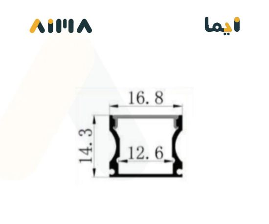 صورة نيو باور ألمونيوم بروفايل ظاهر جداري سقفي معلق طول 3 متر مقاس 1714