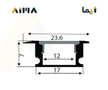 صورة نيو باور ألمونيوم بروفايل مخفي جداري سقفي طول 3 متر مقاس 2407