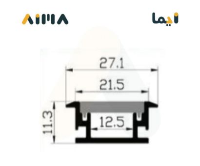صورة نيو باور ألمنيوم بروفايل مخفي أرضي طول 3 متر مقاس 403