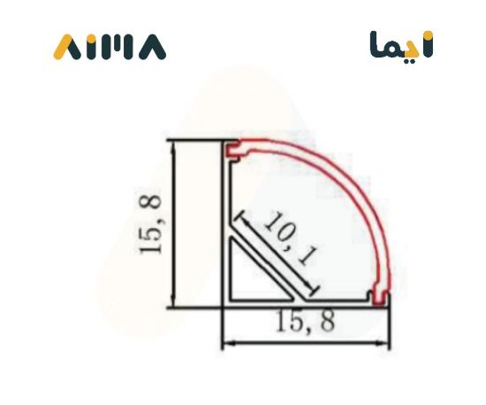 صورة المنيوم بروفايل ظاهر زاوية طول 3 متر مقاس 1616