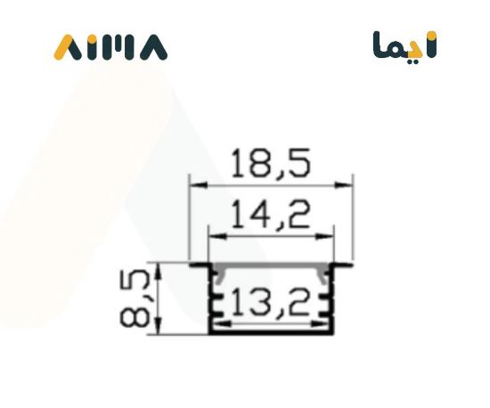 صورة ألمنيوم بروفايل مخفي جداري سقفي طول 3 متر مقاس 1808