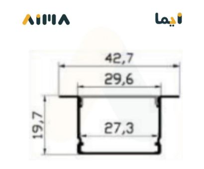 صورة نيو باور ألمنيوم بروفايل اسود مخفي جداري سقفي طول 3 متر مقاس 4320