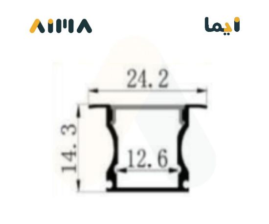 صورة نيو باور المنيوم بروفايل أسود مخفي جداري سقفي طول 3 متر مقاس 2414