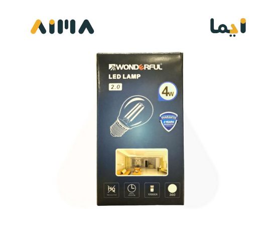 صورة وندرفل لمبة كروي شفاف 4 واط أصفر E27