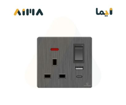 صورة فيكتوري فيش مع مفتاح 13 امبير مع لمبة و مخرج USB و Type C