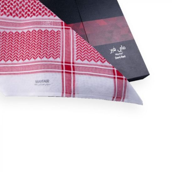 صورة شماغ البسام ماي فير الاحمر الغامق