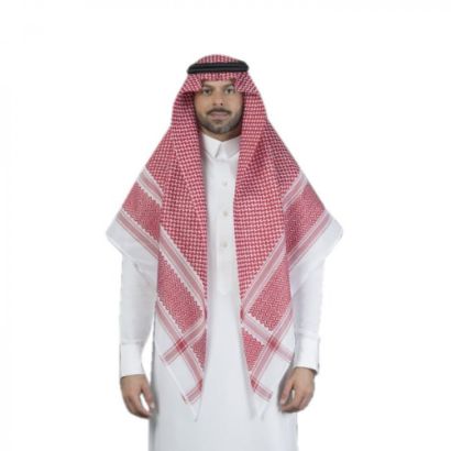 صورة شماغ البسام بريز الأحمر الغامق