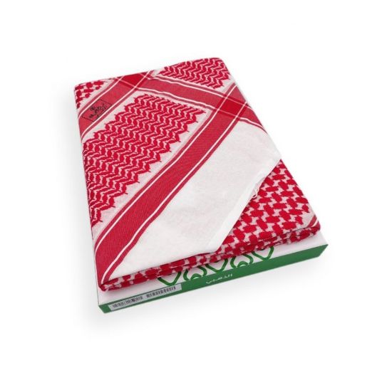 صورة شماغ العجلان الذهبي أحمر