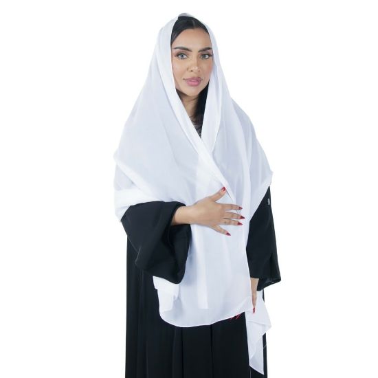 صورة طرحة ملونة سادة أبيض